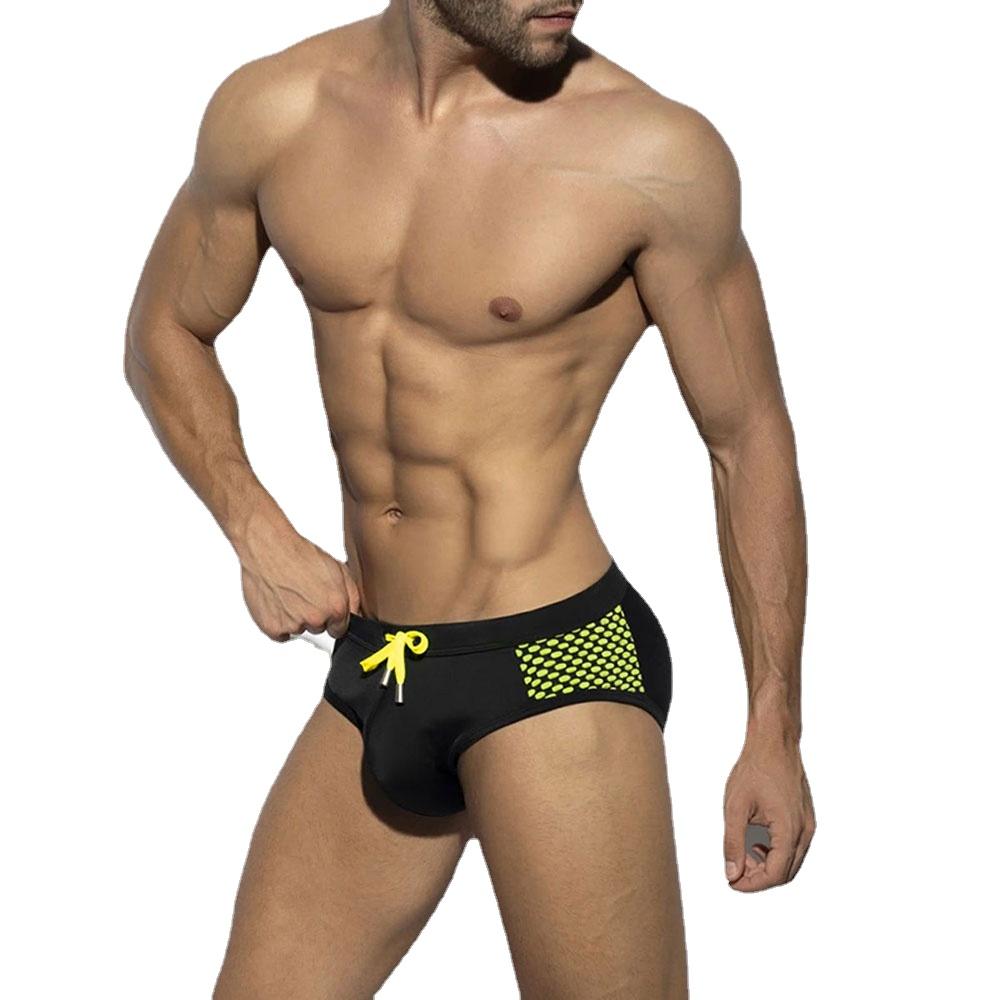 UXH Fashion UXH merk heren zwemminislips lage taille strakke pasvorm sexy badmode strandkleding bruinen surfen XL marineblauwe kleur