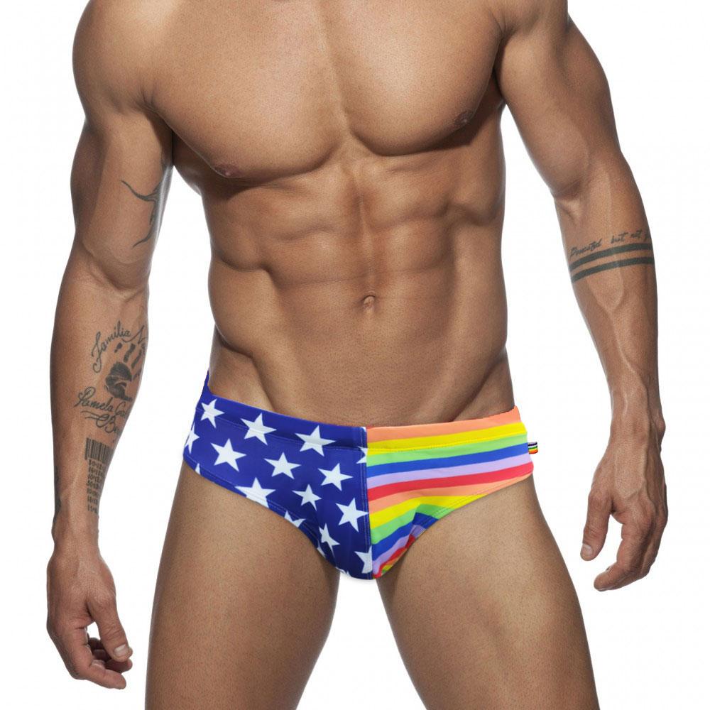 UXH Fashion Herenmode Pride Day-zwemslip Lage taille Grote maat Zomerstrandkleding XXL marineblauwe kleur
