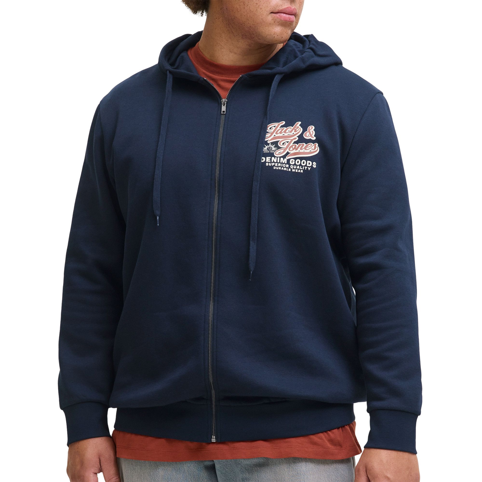 Jack & Jones PlusSize Hoodie JJELOGO SWEAT ZIP HOOD 2 COL AW25 PLS