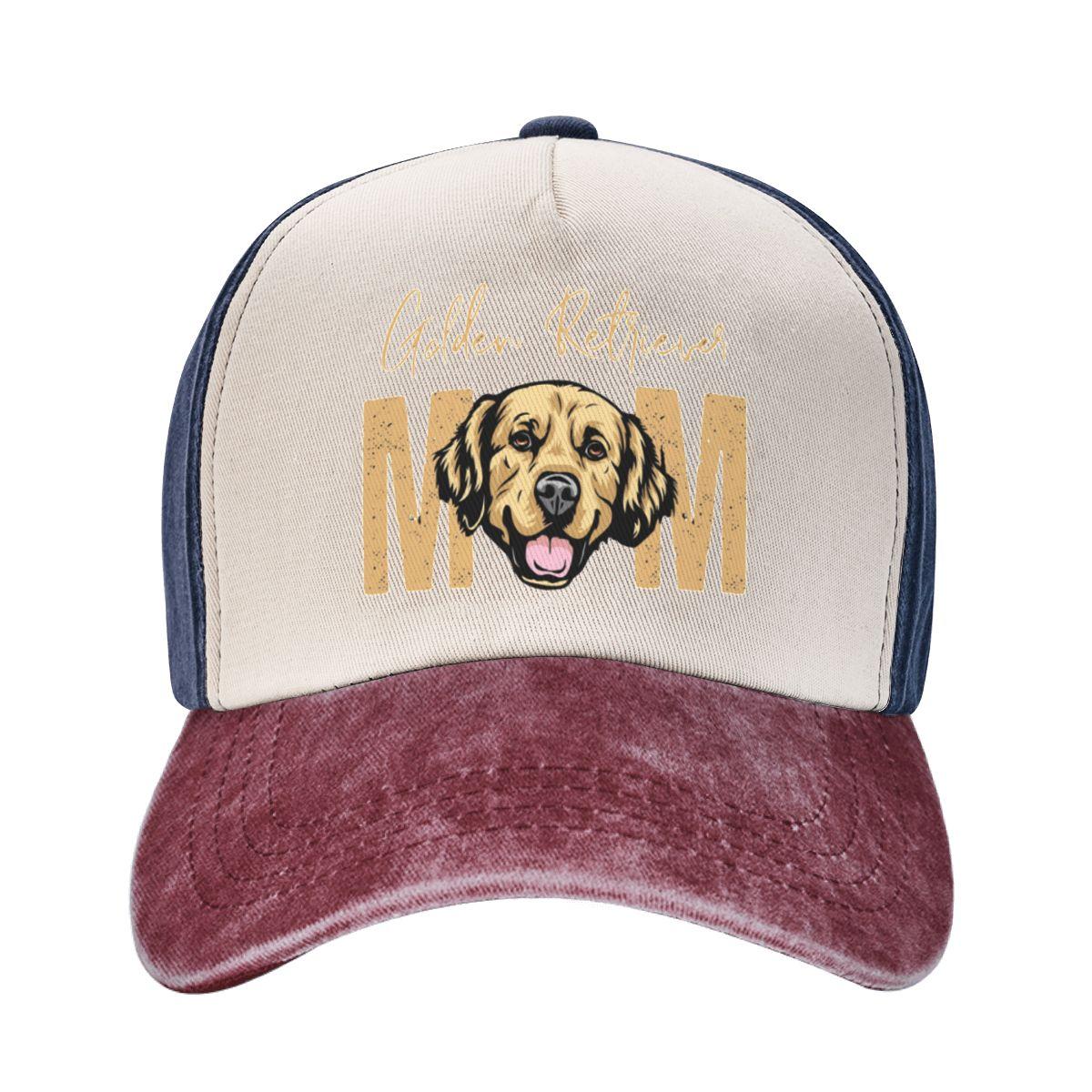 91440605MAC58Q307J Mode Golden Retriever Hond Moeder Baseball Caps Vrouwen Versleten Gewassen Snapback Cap Cadeau-idee voor Golden Retriever Eigenaar One Size