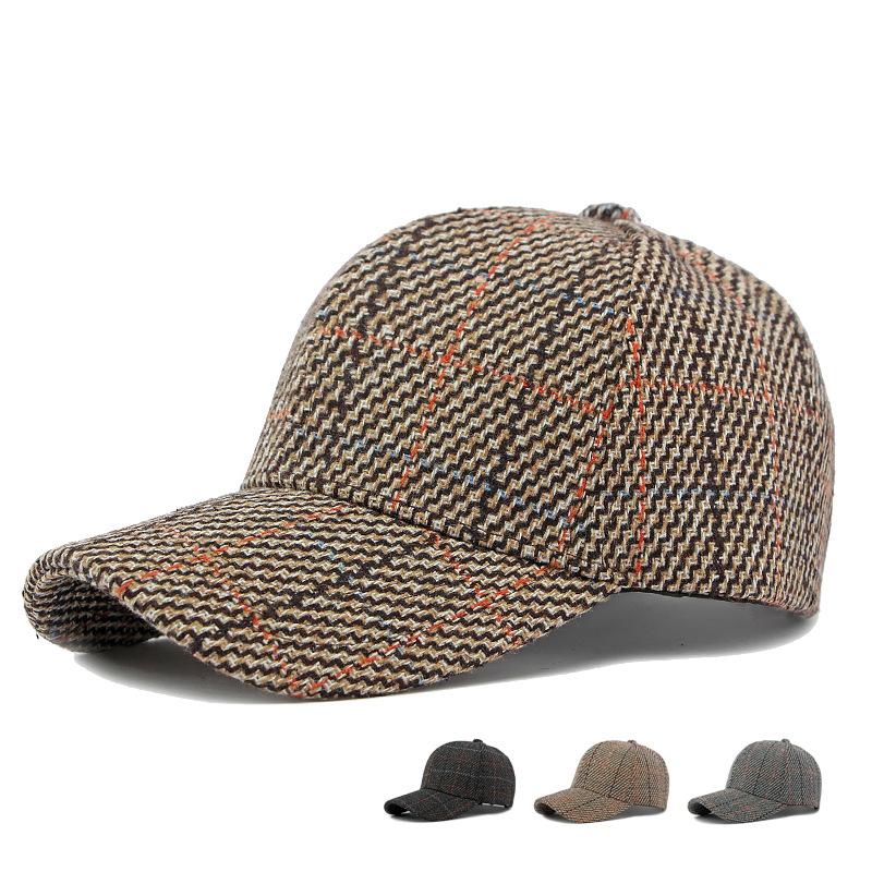 ONIHUA Herfsthoed Womens Hard Top Baseball Cap Outdoor Plaid Cap Zonnebrandcrème Hoed voor Mannen Vizierhoeden Snapback Hoed koffie
