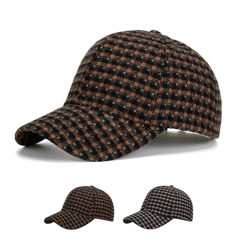 ONIHUA Mannen Herfst Winter Kleine Plaid Pet Baseball Cap Vrouwen Zonnehoed Paardenstaart Panama Cap Vizier Hoeden Snapback Hoed kaki