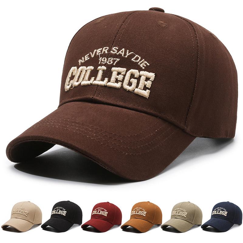 ONIHUA Baseballpet Dames Letter Geborduurde Zonnehoed Lente Zomer Paardenstaart Panama Cap Buitensportpet voor Heren Vizierhoeden Piekpet koffie