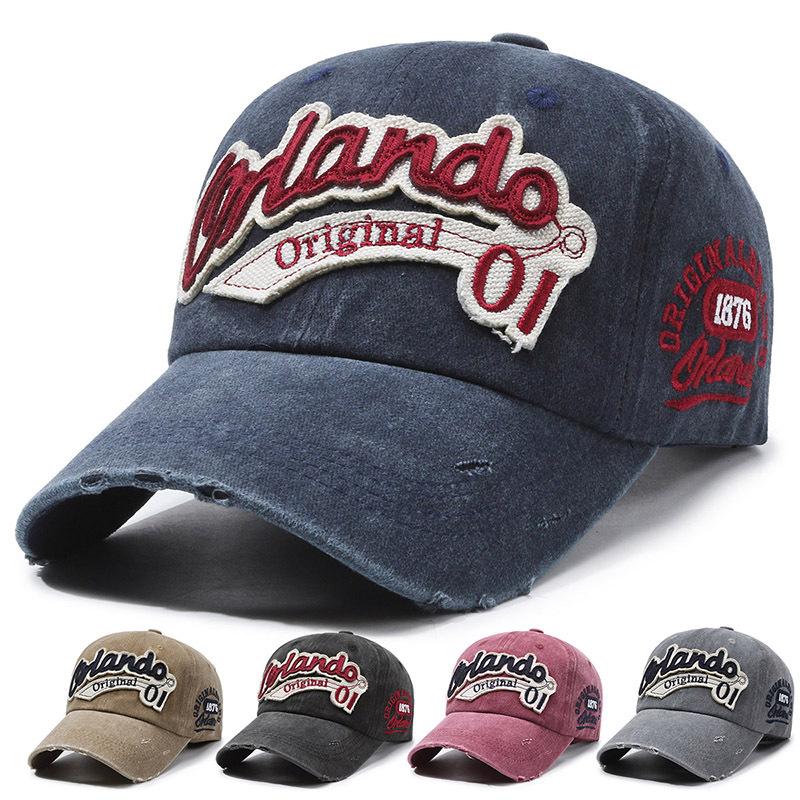 ONIHUA Lente Zomer Vintage Baseball Cap Vrouwelijke Letter Geborduurde Cap Mannelijke Zonneklep Hoeden Vissershoed Piek Cap kaki