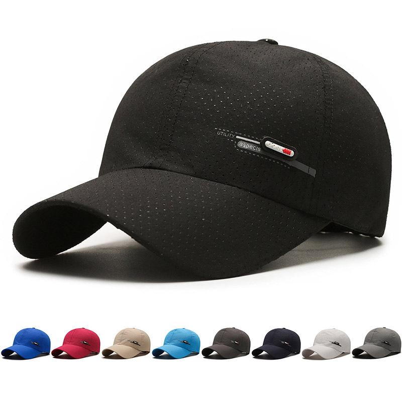ONIHUA Zomer Sneldrogende Baseball Cap Heren Outdoor Sport Running Cap Vrouwelijke Snapback Hoed Zonneklep Hoeden Vissershoed Piek Cap lichtgrijze kleur