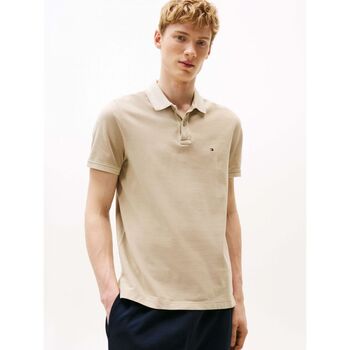 Tommy Hilfiger Polo Shirt Korte Mouw  MW0MW34757 GRMT DYE-RBT SANDALWOOD
