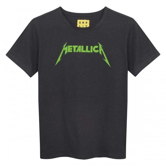 Amplified Versterkt kinder/kinder neon metallica T-shirt 7-8 Years houtskool