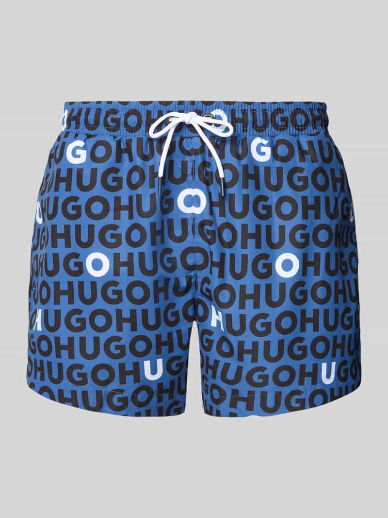 HUGO underwear Zwembroek Tortuga met allover logo-tekst