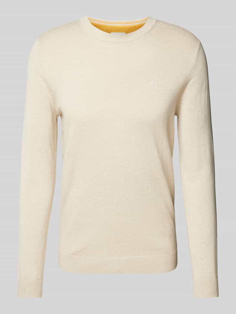 Tom Tailor Trui met ronde hals met geborduurd logo
