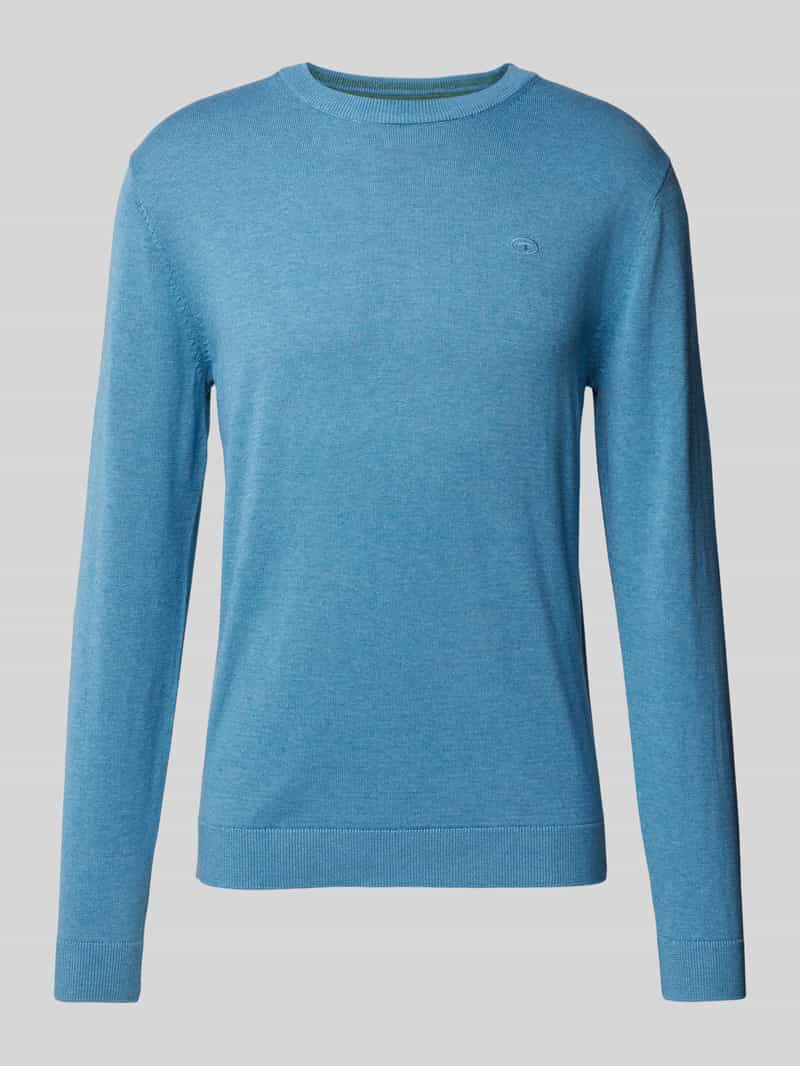 Tom Tailor Trui met ronde hals met geborduurd logo
