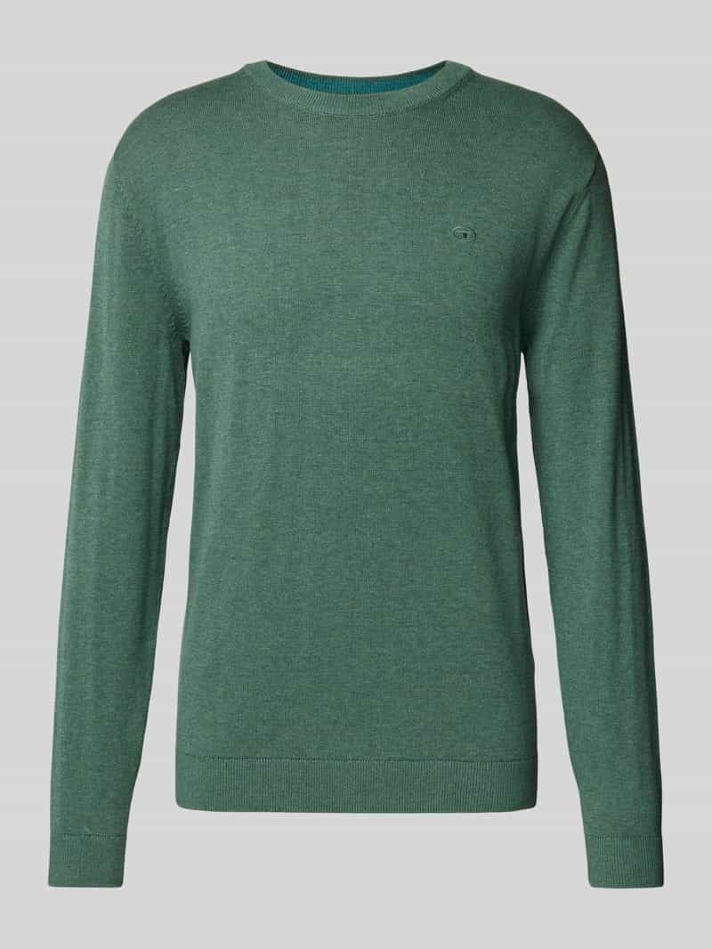 Tom Tailor Trui met ronde hals met geborduurd logo
