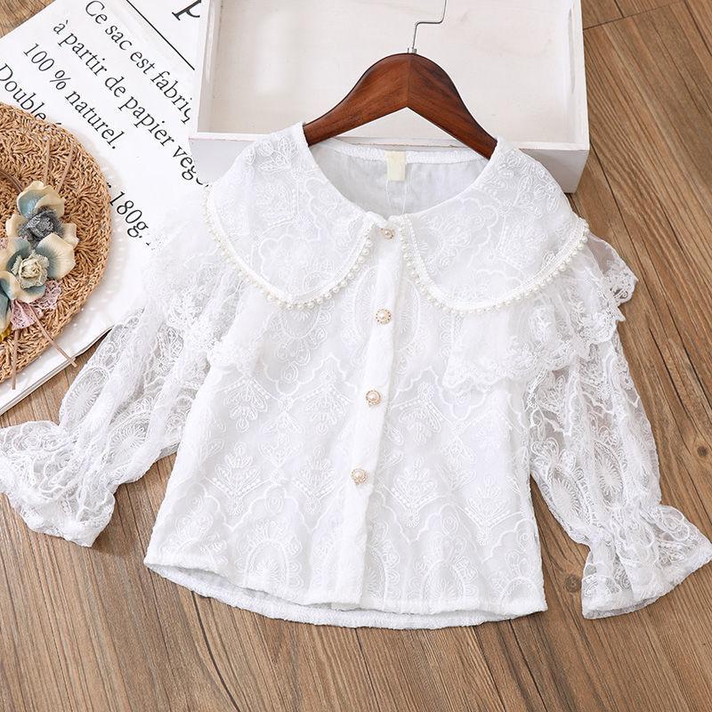 G.DUCK KIDS Nieuwe Teen Wahite Lace Meisjes Shirts Blouses Lente Schattige Baby Kinderen Tops Kinderkleding 10