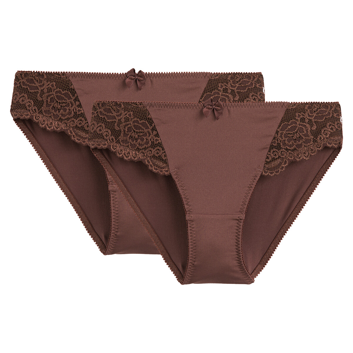 ANNE WEYBURN Set van 2 slips in kant en microvezel, Anthea