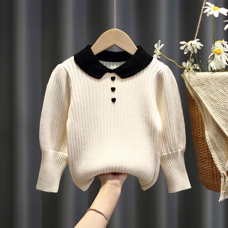 G.DUCK KIDS Trui Meisje Effen Kleur Turtleneck Voor Meisje Lente Herfst Kinderen Breiwerk Peuter Kinderen Koude Kleding 130