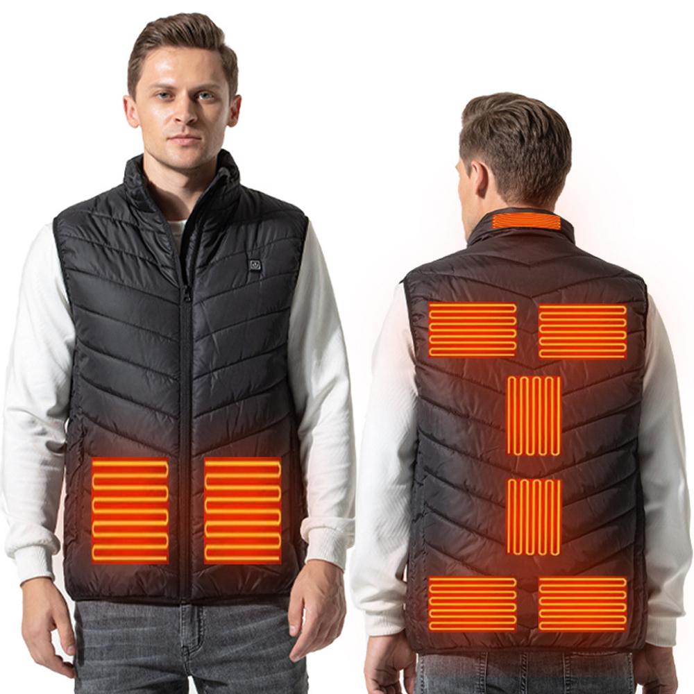 TOMTOP JMS Verwarmd vest voor mannen en vrouwen 9-zones winter elektrisch verwarmingsvest wasbaar verwarmingsjack met 3 S camouflage