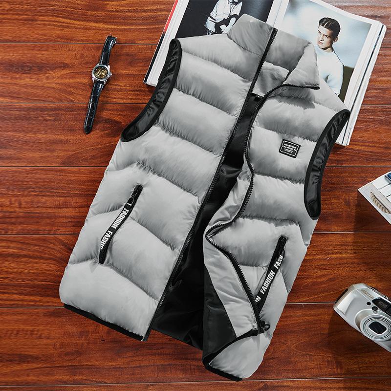GRK Mode Heren Jas Mouwloos Vest Lente Thermische Zachte Vesten Casual Jassen Mannelijke Katoenen Heren Vest Mannen Dikker Vest 8XL grijs