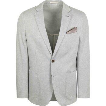 Suitable Blazer  Colbert Face Print Mist Grijs