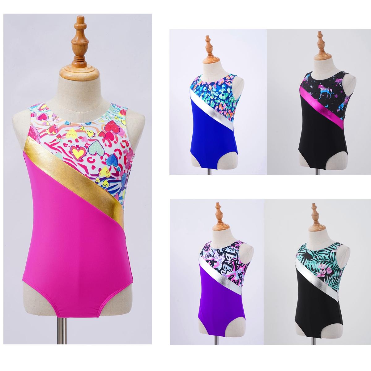 Aislor Sportzwemkleding uit één stuk voor meisjes Strandzwemkleding Badpakken met patchworkontwerp voor kinderen 14-16 Years groen