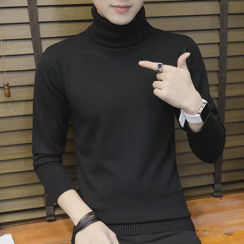 PulseTrade Koreaanse slim fit coltrui voor heren - effen gebreid voor herfst en winter L