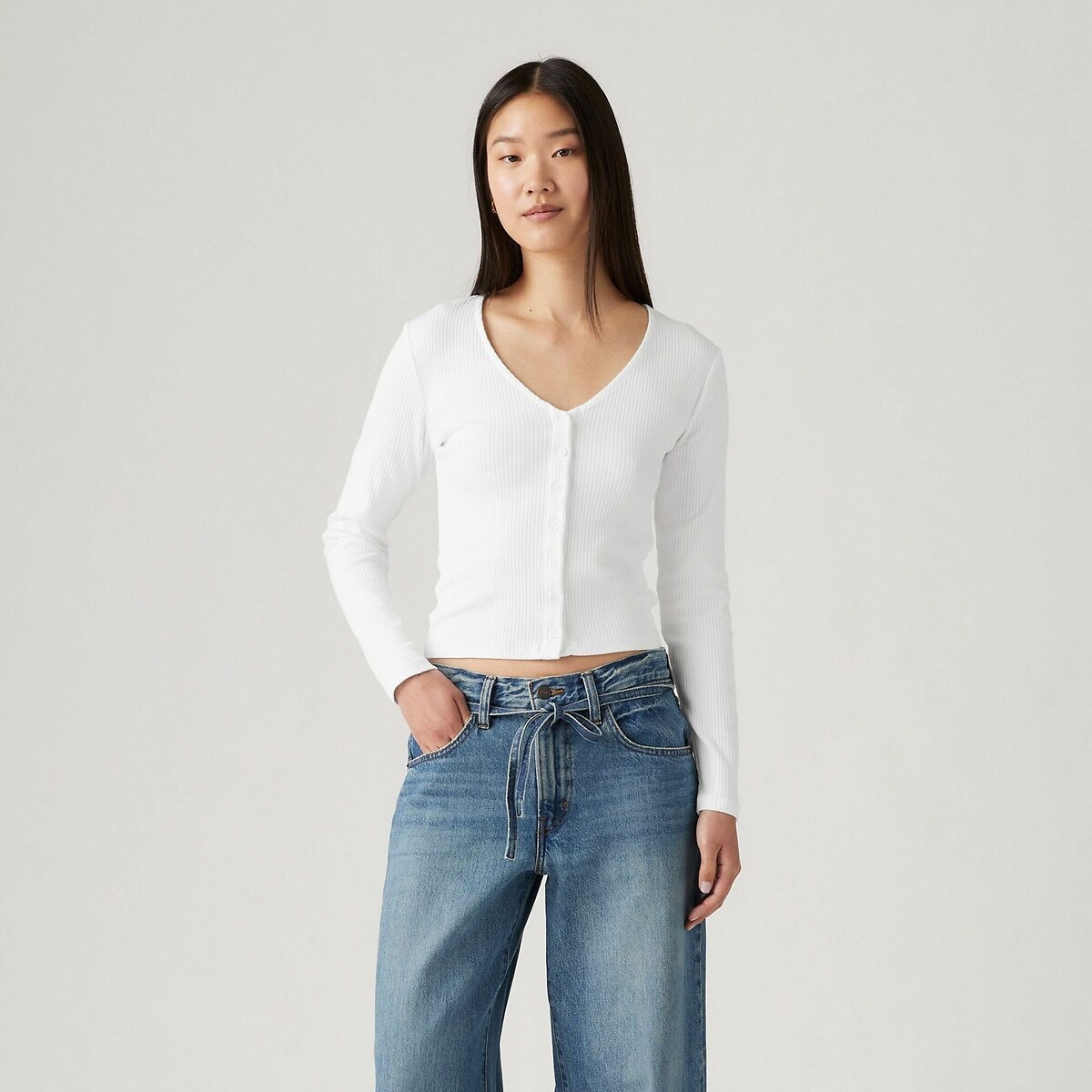 Levi's Vest met knoopsluiting en in structuur-look