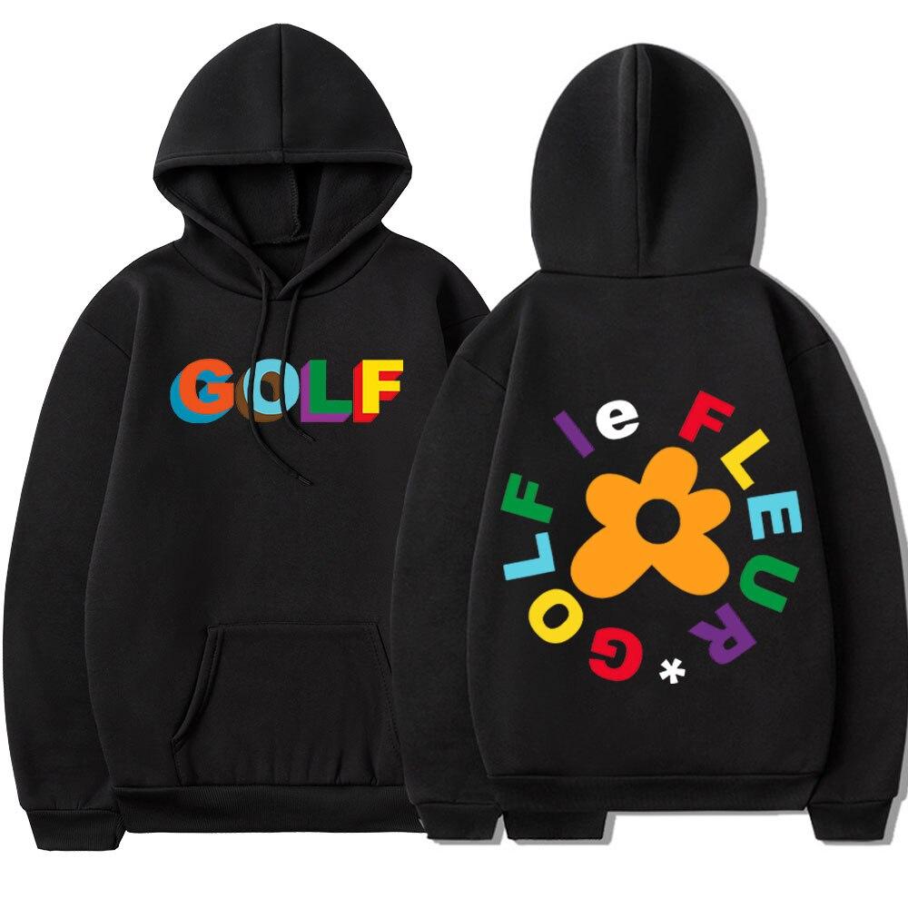 Factory Outlet Clothing Golf Wang Le Fleur Bloem Stem Igor Tyler De Schepper Skate Hoodie Mannen Casual Hip Hop Sweatshirts Dubbelzijdig Print Pullover M kaki