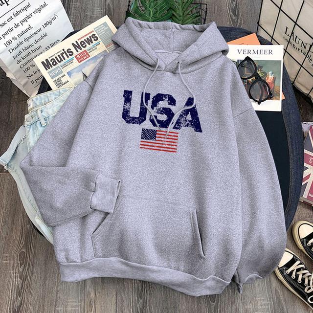 Boutique sports suit series 2 Usa Letters Amerikaanse Vlag Sterren En Strepen Herenkleding Losse Crewneck Hoodie Herfst Pullover Hoodies Casual Pocket Sweatshirt 2XL