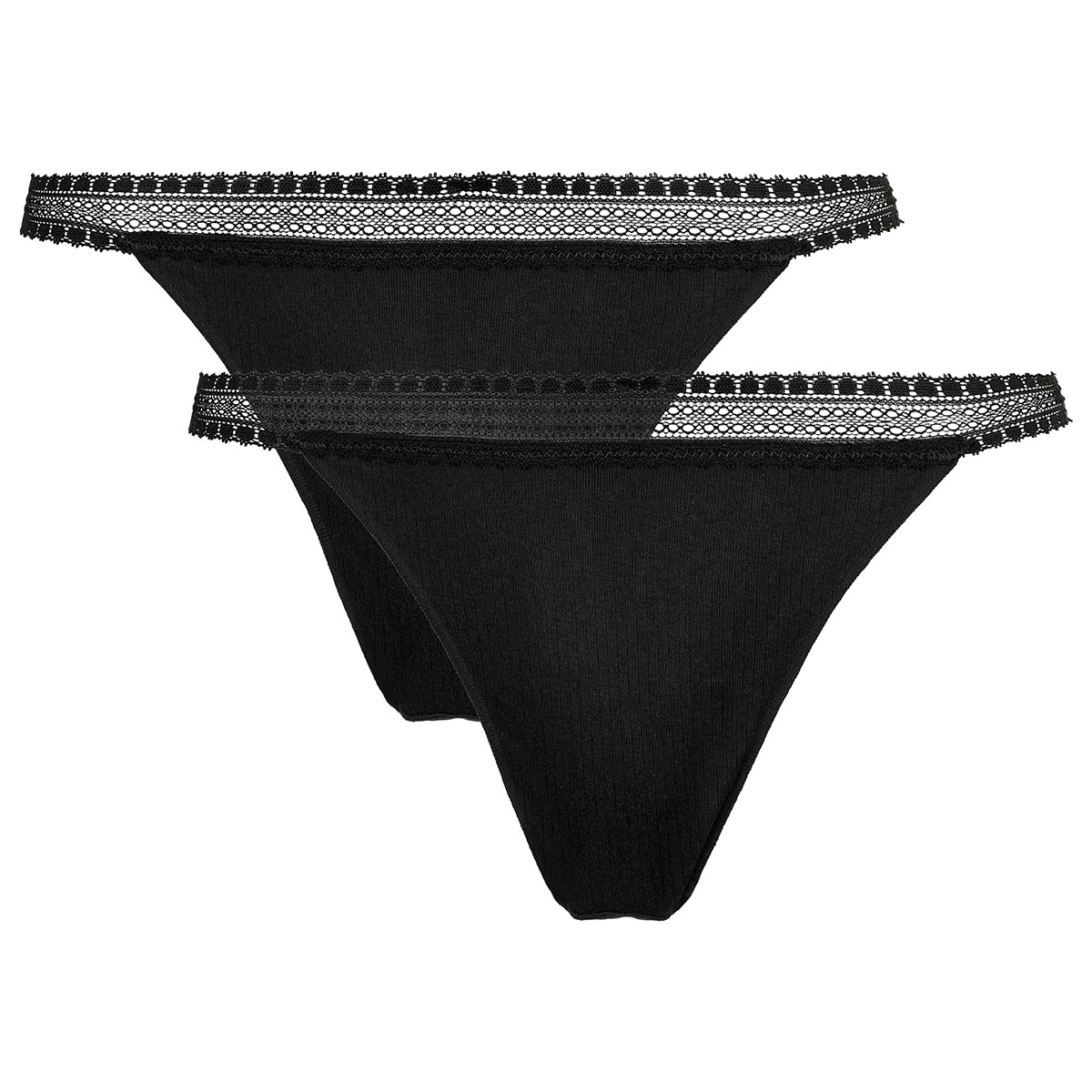 Sloggi GO Ribbed 2-Pack tanga slip, zwart