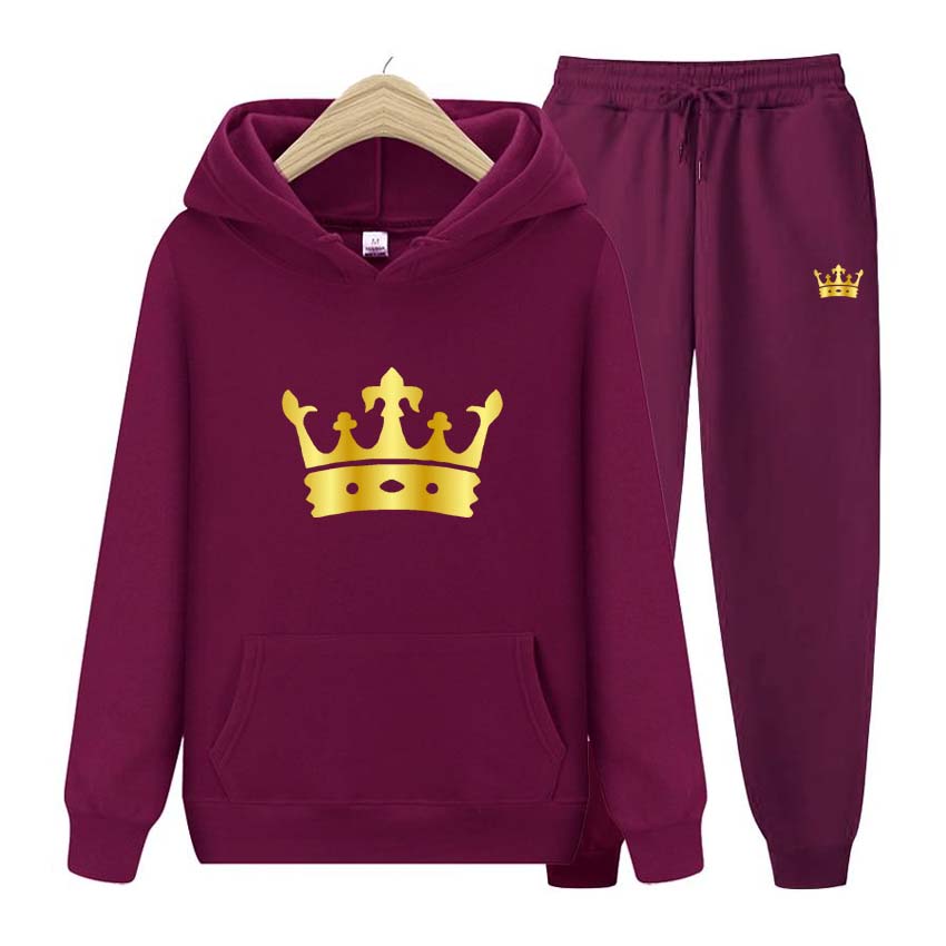 Boutique sports suit series 2 Heren trainingspakken Set Lente Herfst Kroonprint Sweatshirt Lange mouw Capuchon Sweatshirt Top Jasje 3XL