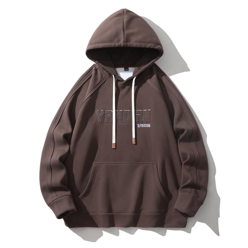 Mi-Fashion Herenhoodie Lente Nieuwe paren Katoenen capuchon Amerikaanse retro Koreaanse versie Jas met lange mouwen Effen kleur jas 3XL grijs
