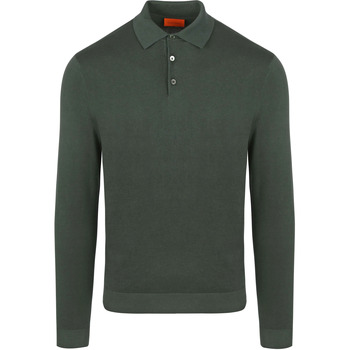 Suitable Sweater  Compact Cotton Poloshirt Donkergroen