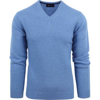 Suitable Sweater  Lamswol Trui V-Hals Blauw