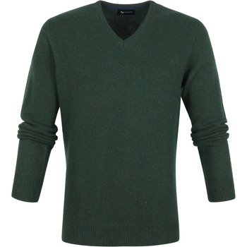 Suitable Sweater  Lamswol Trui V-Hals Donkergroen
