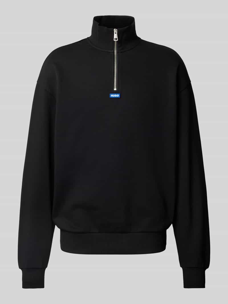 OTTO HUGO Blue Sweatshirt Neeler met schipperskraag