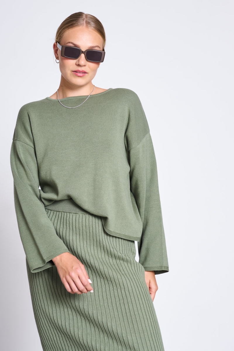 JAN N JUNE JAN 'N JUNE Damen vegan Pullover Williamsburg Sea Spray GrÃ¼n