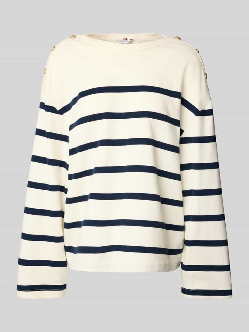 Tommy Hilfiger Shirt met lange mouwen LWK GOLD BUTTON BOAT-NK LS TEE