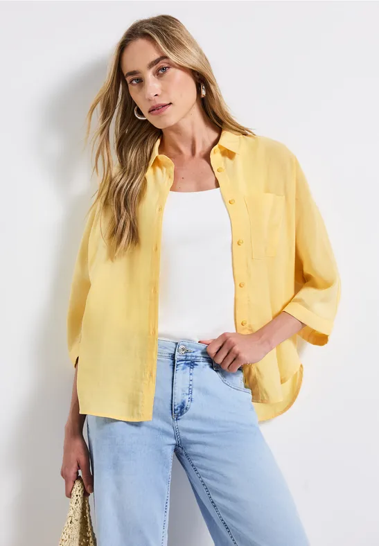 STREET ONE Overhemdblouse met borstzak