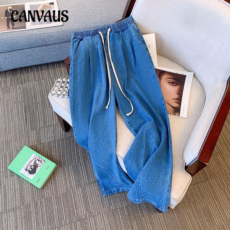 CANVAUS Rechte jeans in grote maten voor dames Lente en zomer Senior Sense of Thin-broek met wijde pijpen 6XL