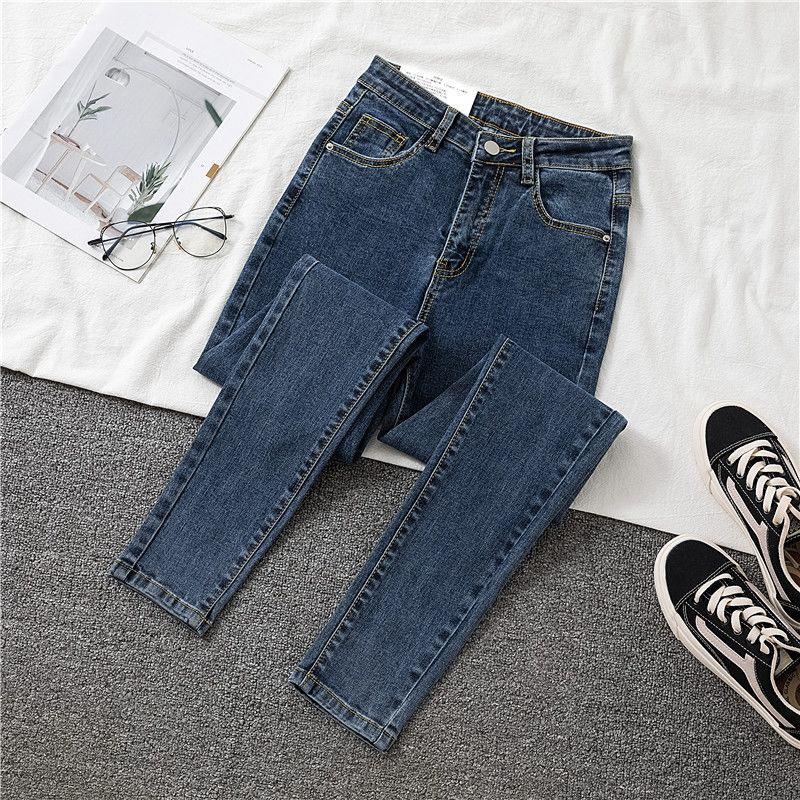 VantaGoods Koreaanse Slim Fit High Waist Damesjeans - Herfst 2020 Trendy Pencilbroek 25 zwart