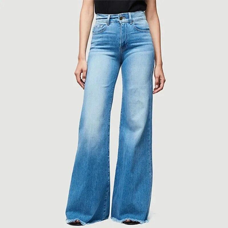 Best do it Elegante Kantoor Dame Slim Fit Uitlopende Broek Mode Effen Mid-Taille Denim Jeans Vrouwen Streetwear Casual Dames Jeans 30200 M orionkleur