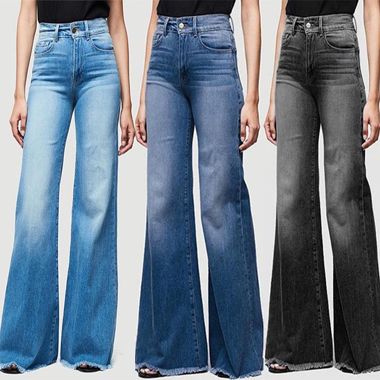 Zhuoneng Clothing Mode Nieuwe Damesjeans Slanke Dunne Uitlopende Broek Denim Broek Damesbroek Dames 2XL