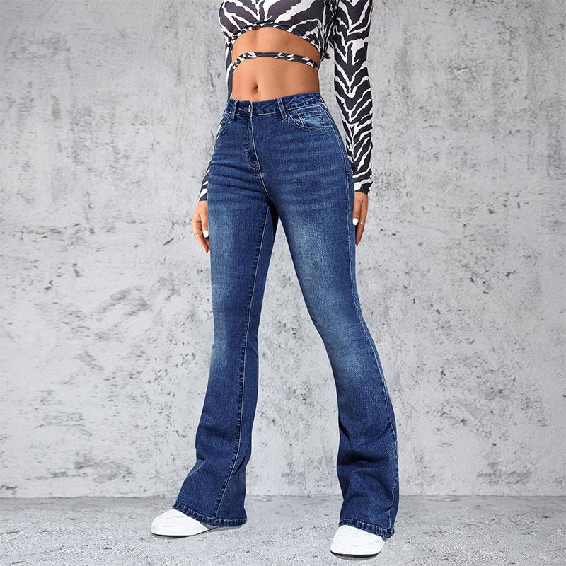 Omena Casual stretch vintage flare jeans dames 2XL blauw