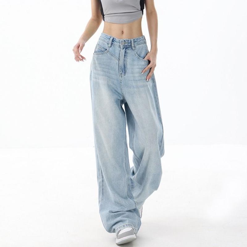Diana Fashion Clothes 2000s Vintage Baggy Lichtblauwe Jeans Vrouwen Y2k Harajuku Hoge Taille Denim Broek Vrouwelijke Retro Mode 90s Esthetische Casual Wijde Pijpen Broek Nieuw M blauw