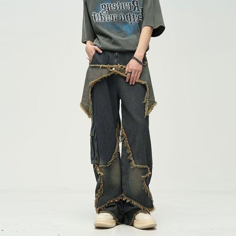 DSorothy Grote maat Amerikaanse retro wijde tooling jeans voor dames Herfstontwerp Sense Rechte losse en dunne dweilbroek XS blauw