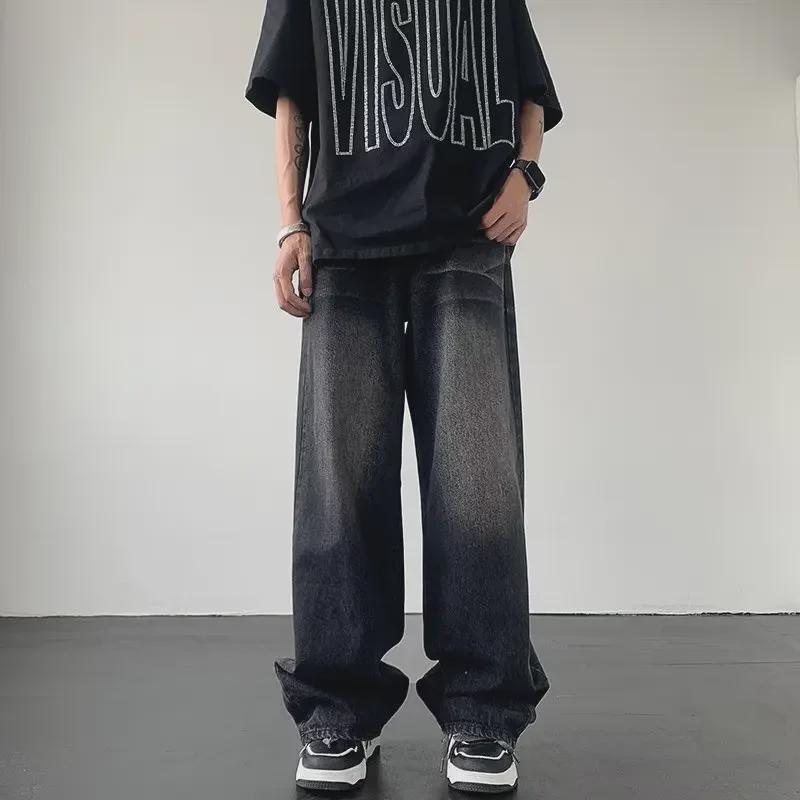 VantaGoods Amerikaanse retro distressed losse wijde jeans 3XL zwart
