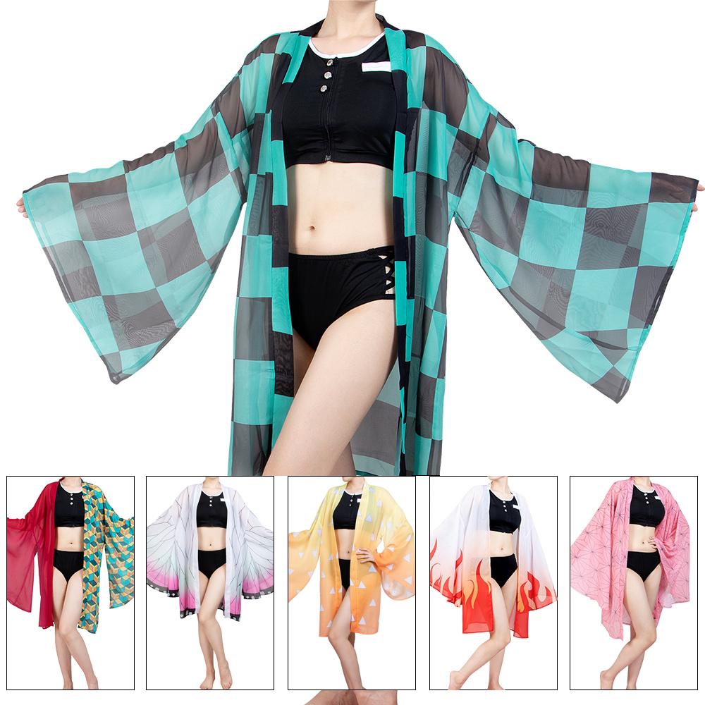 Weihexin Haikyuu Tanjirou Rengoku Kochou Shinobu Zenitsu Cosplay Cover Up Anime Badpak Stijl Badpak Nezuko Shinobu Badmode XS