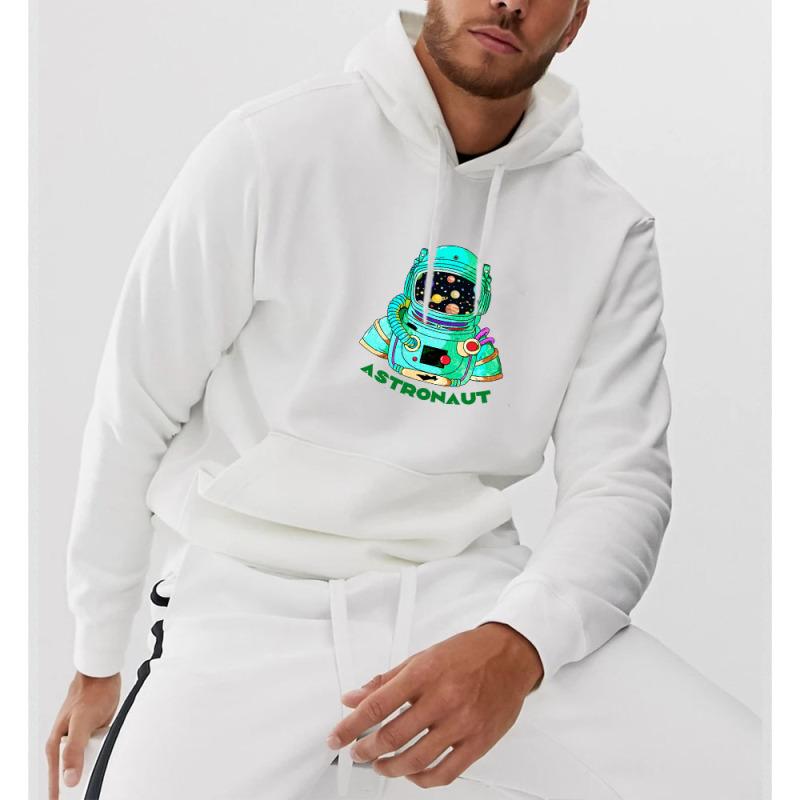 TENJINGE Trendy Mannen Hoodies Astronaut Print Tops Herfst Winter Oversized Sweatshirts Harajuku Casual Lange Mouw Herenkleding Streetwear Hoody XXL marineblauwe kleur