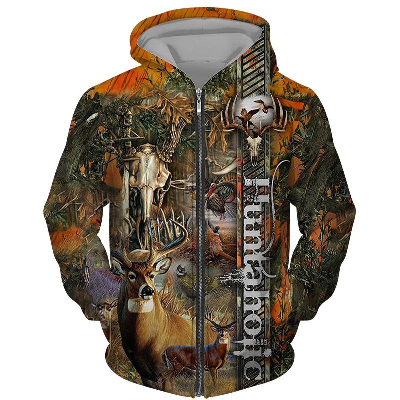 TIP723 Lente Herfst Jacht Herten Camping Patroon Heren Hoodie Sweatshirts 3D Printing Mode Capuchon Casual Sportkleding Jassen 5XL