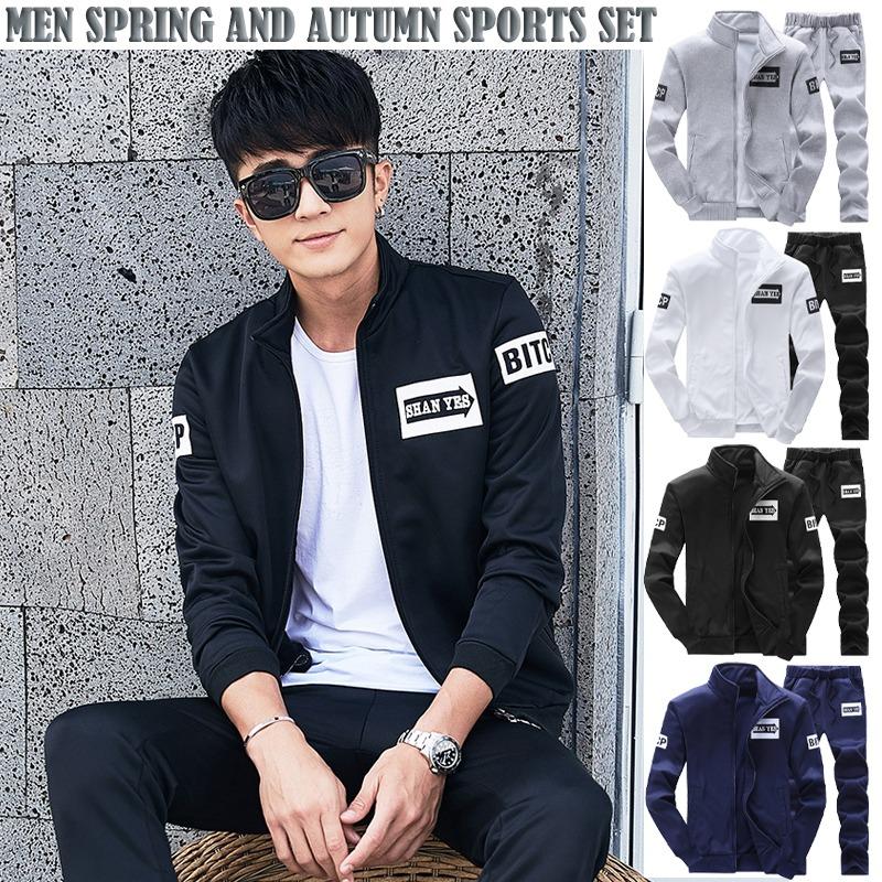 Garden1 Heren trainingspak met capuchon en ritssluiting, effen fleece geribbeld katoenmix joggingsweatshirt 4XL grijs