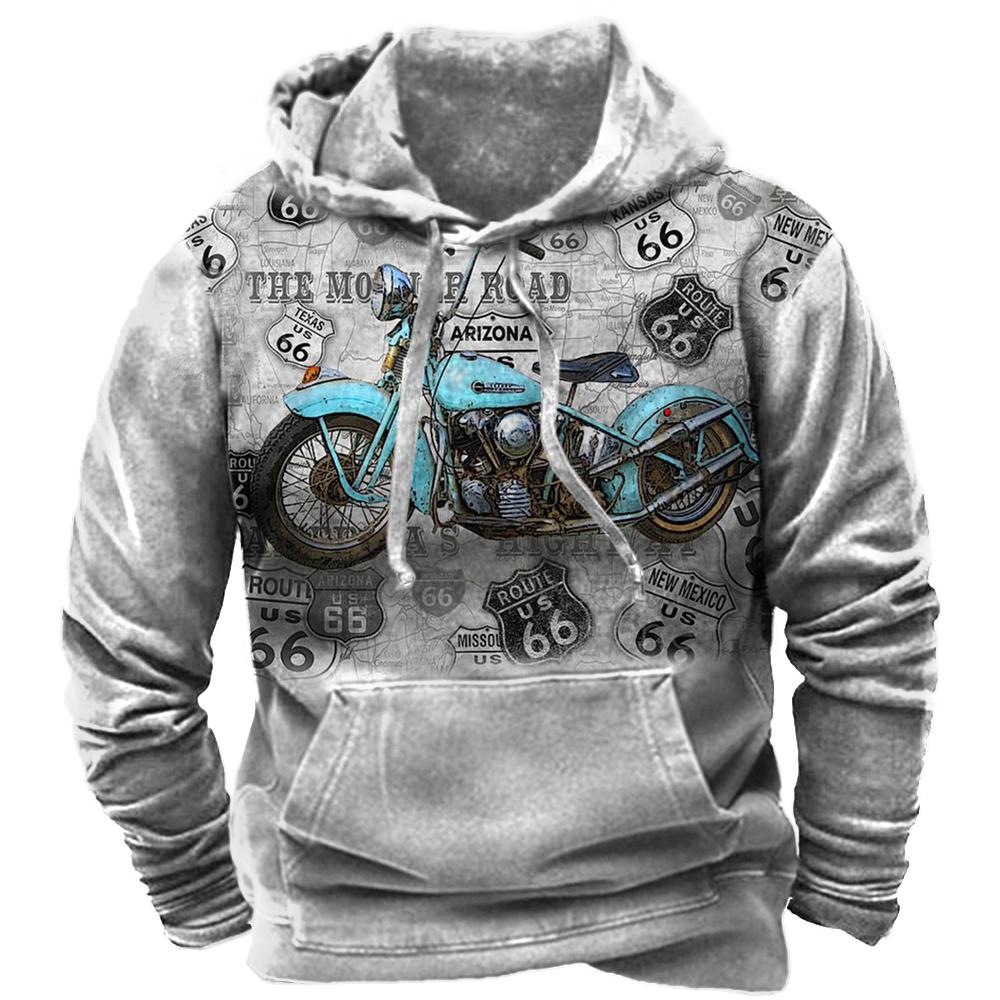 ETST WENDY 005 Mode Vintage Heren Hoodie 66 Highway 3D Printing Hooded Sweatshirt Punk Streetwear Winterjas Tops Heren Casual Pullover 6XL