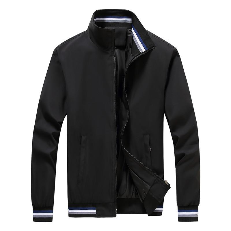 Plus Size Men Clothing Grote honkbalzakken met ritssluiting aan de zijkant zonder capuchon, casual fit jack L wit
